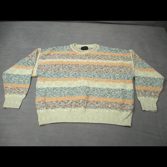Vintage Conte Di Milano  SZ XL Sweater 3D Chunky Knit 90s Texture Grandpa Italy - Picture 1 of 9